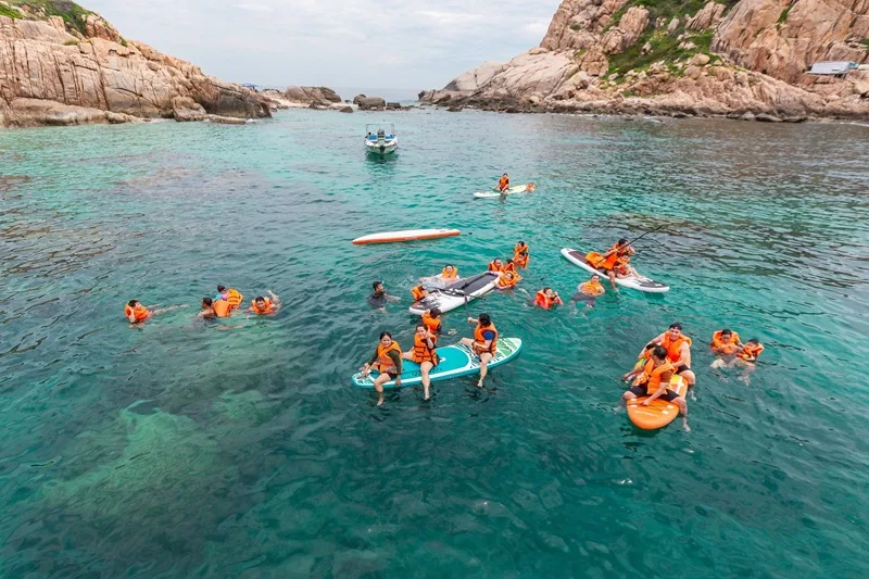 Trải nghiệm đi tàu đáy kính ngắm san hô rực rỡ sắc màu tại vùng vịnh Vĩnh Hy.
